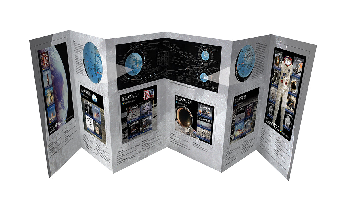 50th Anniversary Apollo 11 Postage Stamps Collection by Philatelic Mint