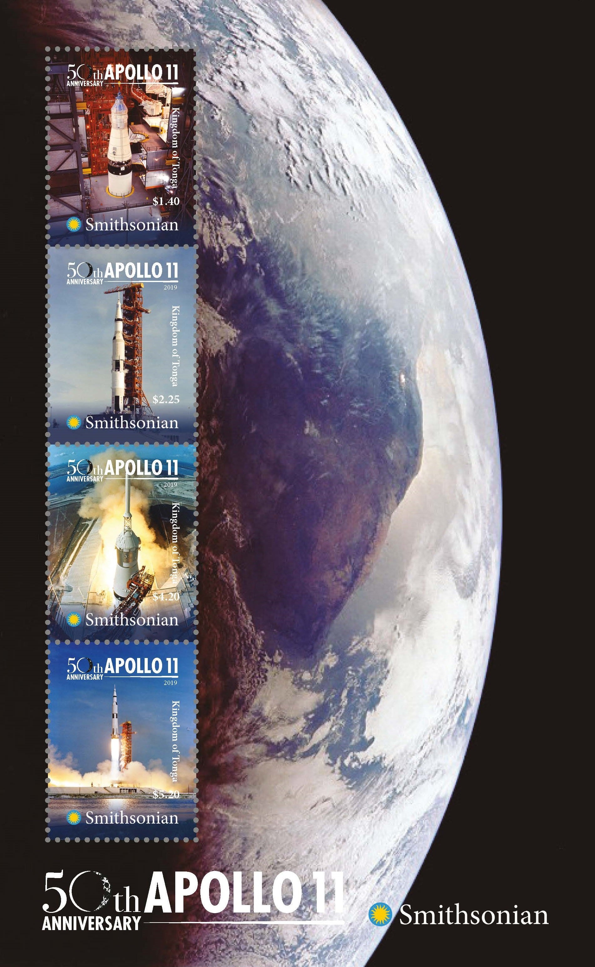 50th Anniversary Apollo 11 Postage Stamps Collection by Philatelic Mint